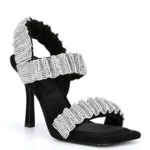 Gianni Bini Black and Silver Strappy Heels